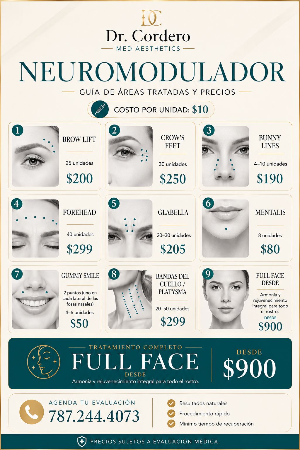Promoción Neuromodulador — Dr. Cordero Med Aesthetics